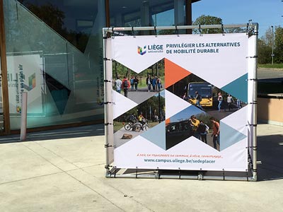 VDFA structure cube urbain métallique publicitaire conception Mons