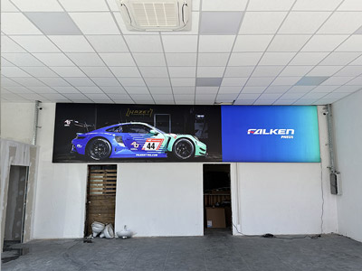 VDFA création et placement de cadre textile avec LED à Gembloux