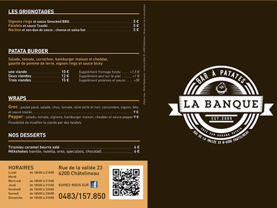 VDFA création et impression de menu pour restaurant en hainaut