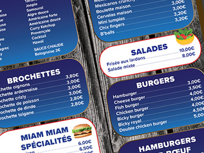 VDFA création et impression de menu pour restaurant en hainaut