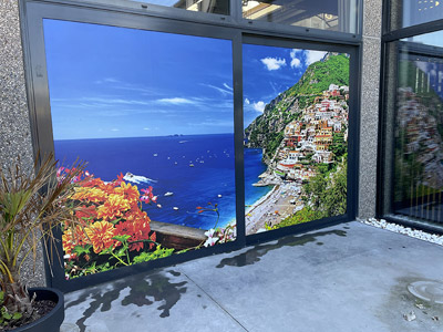 VDFA déco vitrine sticker plein publicitaire magasin commerce à Mettet